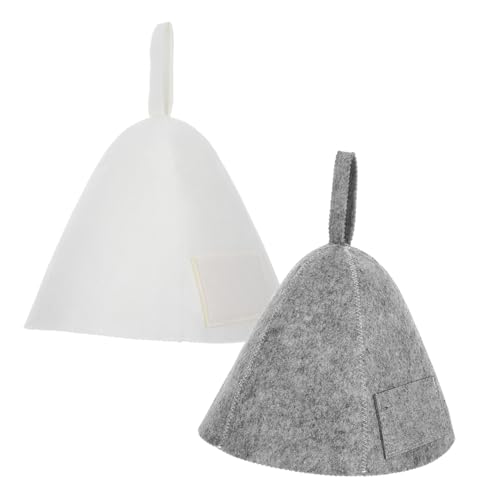 MUCKLILY 2 Stück Saunahut Filz mit Tasche für Damen Herren Hitzeschutz und Bequemlichkeit Nachhaltiger Wiederverwendbarer Russischer Sauna Hut Graue und Beige Farben für Sauna Zuhause und von MUCKLILY