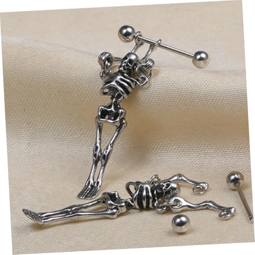 MUCKLILY 2 Stück Skull Ohrringe aus Hautfreundlich Polierte Oberfläche Punk Design für Herren Vielseitiger Schmuck für Alltag und Besondere Anlässe von MUCKLILY