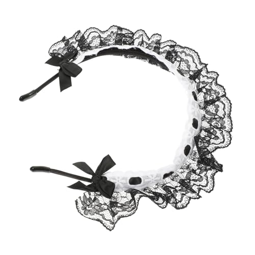 MUCKLILY 2 Stück Spitzen bowknot haarband Retro schleifen Stirnband Damen Haarschmuck für Hochzeit Party Abendveranstaltung Klassisch Elegant und Leicht Bequem von MUCKLILY
