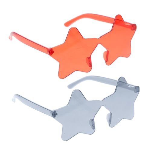MUCKLILY 2 Stück Sternförmige Sonnenbrille Zuckerfarben UV schutz Partybrille Unverlierbar Für Geburtstagsfeiern Strandurlaub Alltag von MUCKLILY