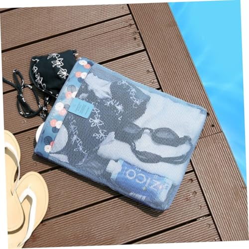 MUCKLILY 2 Stück Strandtasche aus Mesh Leichte Aufbewahrungstasche für Schwimmbad und Strand Große Kapazität für Handtücher Schuhe Badekleidung Sanddurchlässige Langlebige Tasche für von MUCKLILY