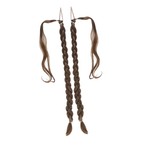 MUCKLILY 2 Stück Synthetische Geflochtene Pferdeschwanz extensions Wickel design für Einfaches Anbringen Hitzebeständig Weich und Langlebig Natürlich Aussehende Zopfperücke für Frauen und von MUCKLILY