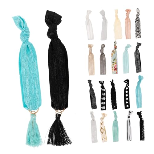 MUCKLILY 2 Stück Teiliges Damen Spitzen Scrunchies Elastische Leichte Haarbänder in Frischen Farben Vielseitig für Pferdeschwanz Hochsteckfrisuren Outdoor und Alltag Geeignet von MUCKLILY