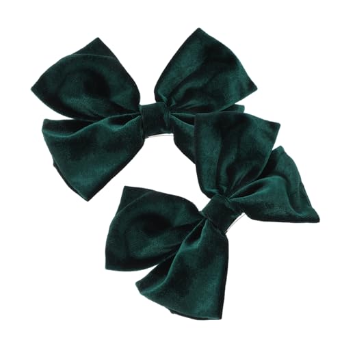 MUCKLILY 2 Stück Teiliges Elegante Haarschleifen Haarspangen aus Stoff Dekorative Bowknot Clips für Mädchen Starke Haftung für Alltag Party Festival und Cosplay Modische Grüne von MUCKLILY