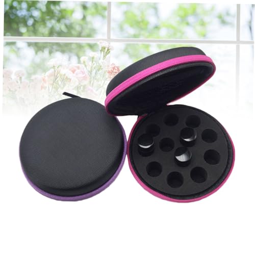 MUCKLILY 2 Stück Teiliges Fächer Aufbewahrungsbox für Ätherische Öle Rundbehälter Tragetasche Stoßfest rutschfest Reise Organizer für Ätherische Öle mit Praktischem Schutz Zufällige Farbe von MUCKLILY