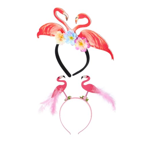 MUCKLILY 2 Stück Teiliges Flamingo Haarreif Langlebig und Wiederverwendbar Verspieltes Design für Damen und Teens Sommerliche Party Deko für Karneval Tropische Themen und Festival von MUCKLILY