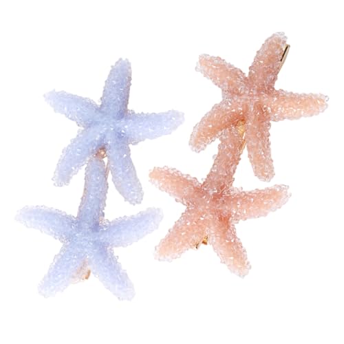 MUCKLILY 2 Stück Teiliges Haarschmuck Meerjungfrauen Haarspangen in Candy Farben Einzigartige Seestern Haarclips Modische Bobby Pins für Damen Langlebige und Haaraccessoires von MUCKLILY