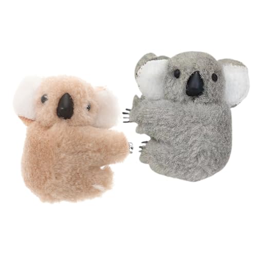 MUCKLILY 2 Stück Teiliges Koala Haarspangen Kleine Süße Stofftier Haarklammern für Frauen und Mädchen Weiche Plüsch Clips in Khaki und Schmerzfreie Haaraccessoires für Alltag und Besondere von MUCKLILY