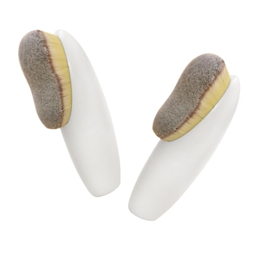 MUCKLILY 2 Stück Teiliges Makeup Pinsel Weiche Foundation und Puder Pinsel Dichte Synthetische Haare für Natürliches Ebenmäßiges Finish Geeignet für Damen Tägliches Kosmetik Make up von MUCKLILY