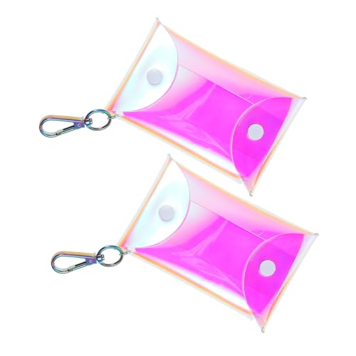 MUCKLILY 2 Stück Teiliges Münzgeldbeutel Strapazierfähigem PVC mit Karabiner Transparenter Kleiner Aufbewahrungstasche für Schlüssel Ohrhörer Karten und Kleingeld Praktisch für Unterwegs von MUCKLILY