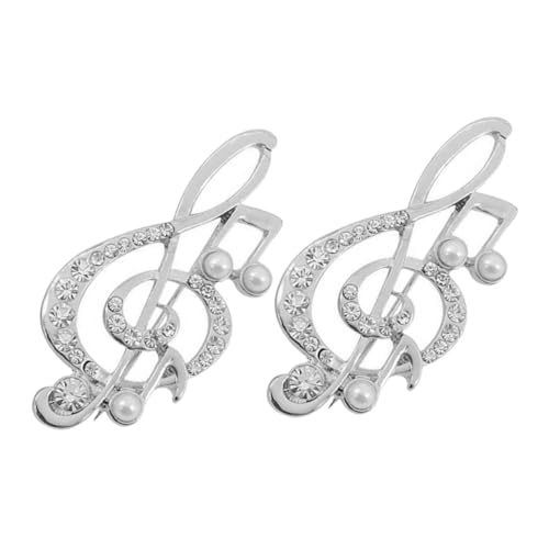 MUCKLILY 2 Stück Teiliges Musiknoten broschen Eleganten Kunstperlen Kreative und Vielseitige Anstecknadeln für Pullover Mäntel Hüte Modische Schmuckaccessoires für Damen von MUCKLILY