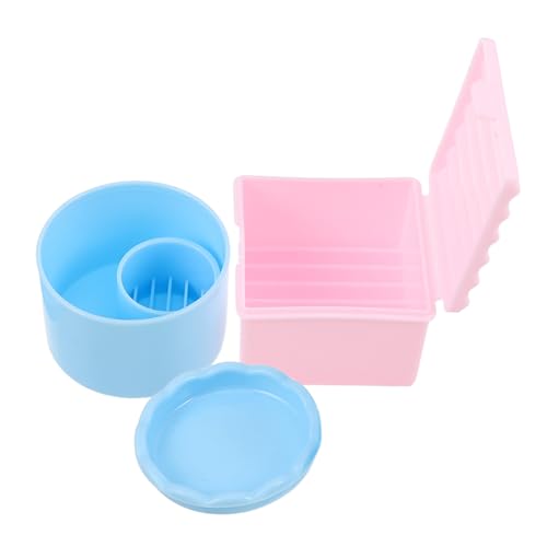 MUCKLILY 2 Stück Teiliges Nagel-pinsel-reinigungsset mit Deckel Kunststoff Nail Brush Organizer und Dappen Dish Schichtweise Nail Art Pinselhalterung für Effiziente von MUCKLILY