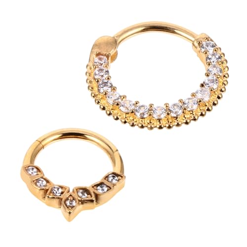 MUCKLILY 2 Stück Teiliges Nasenring aus Edelstahl mit Funkelndem Zirkonia Modische Nasenstecker für Damen Hautfreundlich Langlebig Eleganter Piercing Schmuck für Alltag und Party von MUCKLILY