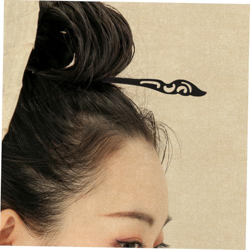 MUCKLILY 2 Stück Teiliges Retro Haarnadeln aus Schwarzem Holz Chinesischer Stil Haarstäbchen Leichter Haarknotenhalter Eleganter Haarschmuck für Damen und Traditionelles Kostüm von MUCKLILY