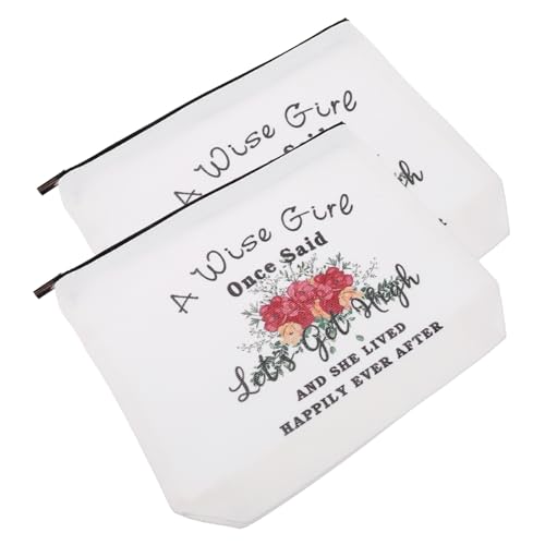 MUCKLILY 2 Stück Teiliges Segeltuch Reißverschluss Täschchen Damen Kosmetikbeutel Münzbeutel Multifunktional Geräumig für Reisen Alltag von MUCKLILY