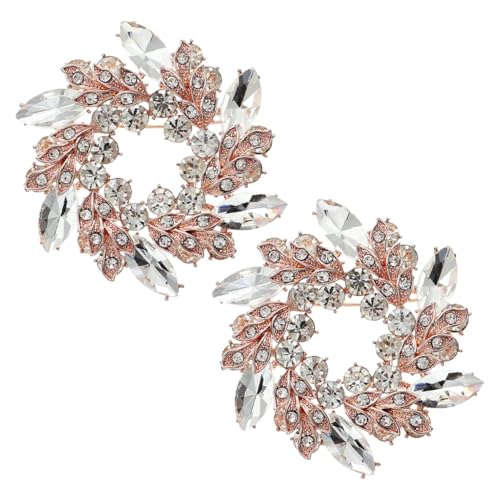 MUCKLILY 2 Stück Teiliges Strassbroschen Design Anstecknadeln aus Zinklegierung mit Funkelnden Kristallen Brautaccessoires für Kleider Schals Hüte bei Hochzeiten und Feierlichkeiten von MUCKLILY