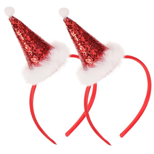 MUCKLILY 2 Stück Teiliges Weihnachtsmützen Stirnband für Erwachsene und Leichtes Bequemes Party Haarband aus Weichem und Kunststoff für Weihnachtsfeiern Deko und Alltag von MUCKLILY