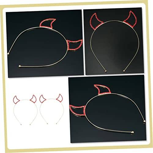 MUCKLILY 2 Stück Teufelshörner Haarreif mit Funkelnden Strasssteinen Leichtes Cosplay Stirnband Dekorativ für Halloween Karneval Maskerade Geeignet für Damen und Herren von MUCKLILY