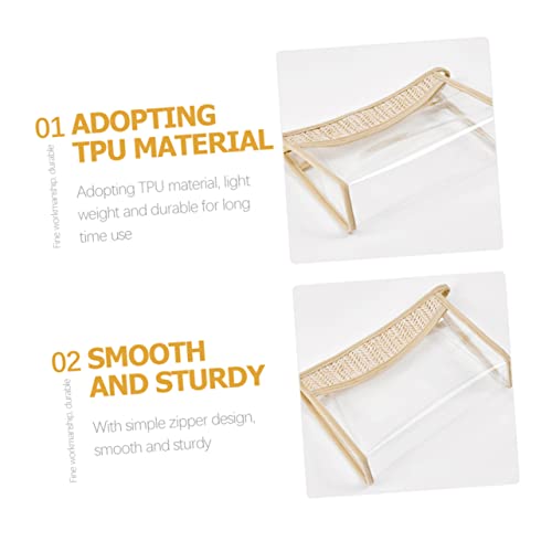 MUCKLILY 2 Stück Transparente Kosmetiktasche wasserdichte Handgewebte Makeup Organizer mit Reißverschluss Vielseitige Reise und Aufbewahrungsbeutel für Damen und Herren Praktische von MUCKLILY