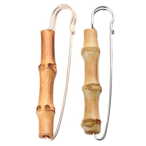 MUCKLILY 2 Stück Vintage Bambus Brosche Delikate Lapel Pins Retro Anstecknadeln für Damen und Herren Stilvolle Kleidung Corsage Elegante und Bequeme Brustnadeln Zufällige Farbe von MUCKLILY