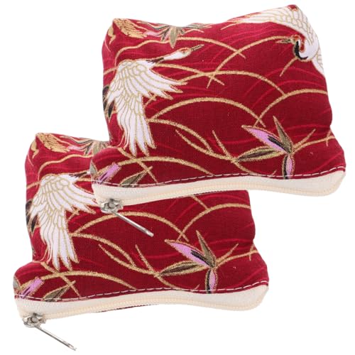 MUCKLILY 2 Stück Vintage Japanischer Geldbeutel mit Reißverschluss Orientalisches Münzfach Eleganter Mini Schlüssel Schmuckbeutel Stilvoller Organizer für Damen und Herren von MUCKLILY