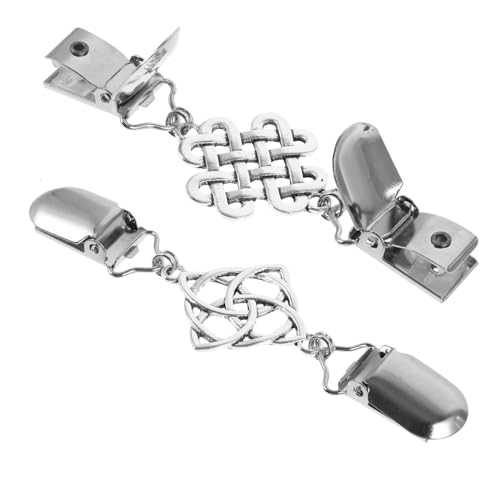 MUCKLILY 2 Stück Vintage Strickjacken Clips aus Stabilem Metall Pullover Verschluss mit Filigranem Design Cardigan Fastener für Damen Vielseitige Collar Clips für Schals und Tücher von MUCKLILY