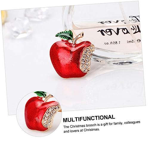 MUCKLILY 2 Stück Weihnachtliche Broschen Apfel Design Langlebige Legierung Festliche Schmucknadeln für Kleidung Taschen Schals und Partygeschenke von MUCKLILY