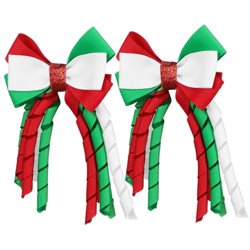 MUCKLILY 2 Stück Weihnachtliche Haarschleifen Festliche Haarspangen aus Robustem Vielseitig Tragbar für Ponytail Dutt Stilvolle Weihnachts Haarschmuck für Damen Mädchen von MUCKLILY