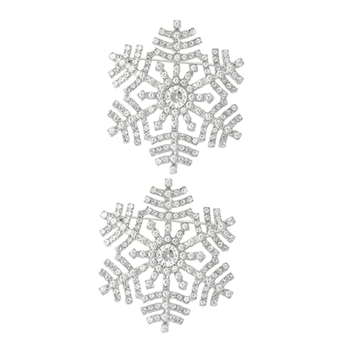 MUCKLILY 2 Stück Weihnachtsbroschen Schneeflocke mit Strass Modische Anstecknadeln aus Zinklegierung Funkelnde Winter-deko für Damen und Herren Festlicher Schmuck für Weihnachten und von MUCKLILY