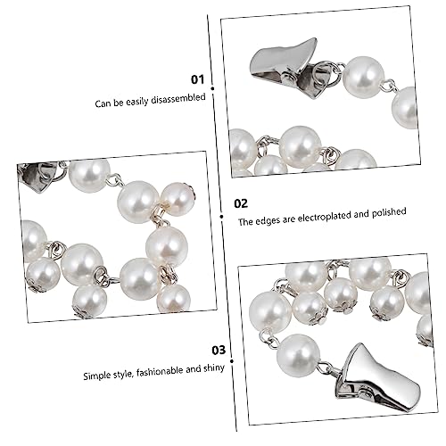 MUCKLILY 2 Vintage Strickjacken Clips mit Perlen Robuste Resin Schalverschlüsse Pullover Ketten für Damen Vielseitige Schmuck Accessoires für Cardigans und Schals von MUCKLILY