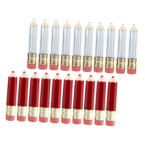 MUCKLILY 20 Stück Teiliges Leerer Lippenpflegestifthülsen im Stift design Nachfüllbare Lip Gloss Behälter für DIY Transparent und Rot Geeignet für Lipgloss Lippenbalsam Lippenöl Praktische von MUCKLILY