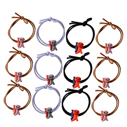 MUCKLILY 20 Stücke Dinosaurier Haarring für Mädchen Elastische Haarseile Gummiband Haaraccessoires Kinder Kopfbedeckung Haarschmuck für Alltag von MUCKLILY
