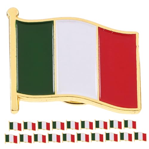 MUCKLILY 20Stücke Italienische Flagge Anstecknadel Metall Brosche für Kleidung Taschen Handwerkskunst Robuste für Souvenir Nationale Anlässe von MUCKLILY