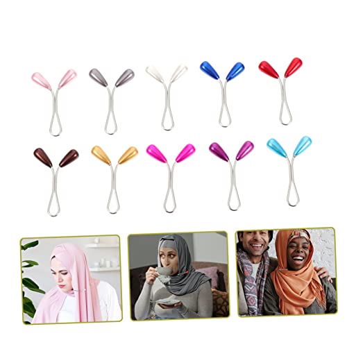 MUCKLILY 24 Stück Teiliges Muslim Hijab Clips mit Perlen Dekorative Kopftuchhalter aus Langlebigem Material Schalbefestiger für Damen Vielseitig Einsetzbar bei Partys und Hochzeiten von MUCKLILY