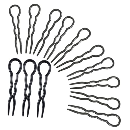 MUCKLILY 24 Stück U förmige Haarnadeln Schwarz Leichte Französische Haarspangen Haarnadeln Damen Haarschmuck für Vielseitige Frisuren Alltag und Besondere Anlässe von MUCKLILY