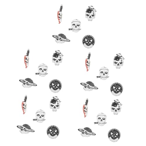 MUCKLILY 25 Stck. Teiliges Kreative Anstecknadeln aus Legierung Skull Broschen Dekorative Pins für Kleidung Rucksäcke Hüte Leichte und Langlebige Metall Abzeichen für Halloween und von MUCKLILY