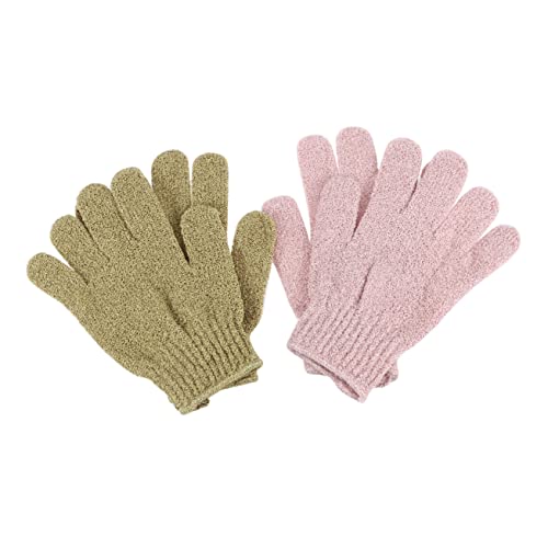 MUCKLILY 2paare Badehandschuhe Für Rückenmassage Fünf-finger-handtücher Zum Körperwaschen Mit Duschgel Und Peeling Geeignet Für Damen Und Herren von MUCKLILY