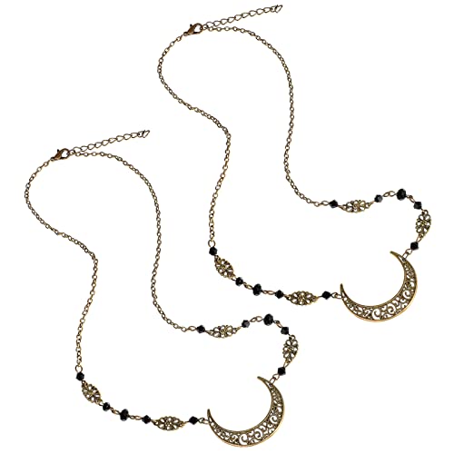 MUCKLILY 2Stücke Bohemian Kopfketten mit Mond Anhänger und Haarkette für für Hochzeiten Partys und Alltag Perfektes für Besondere Anlässe von MUCKLILY