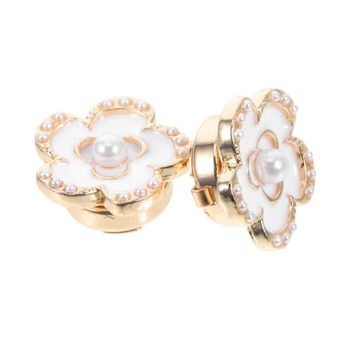 MUCKLILY 2stücke Blumen Manschettenknöpfe Mit Perlenabdeckung Vergoldet Für Damenhemden Accessoires von MUCKLILY