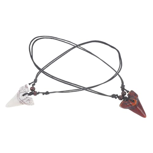 MUCKLILY 2stücke Haifischzahn Halskette Für Herren Zahn Anhänger Halskette Im Tribal Stil Verstellbare Strand Für Jungen Surfer Mit Anhänger von MUCKLILY
