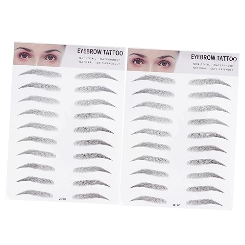 MUCKLILY 2stücke Augenbrauen-transfer-sticker Künstliche Augenbrauen Haarähnliche Aufkleber Für Männer Und Frauen Einfach Anzuwendendes Schwarz von MUCKLILY