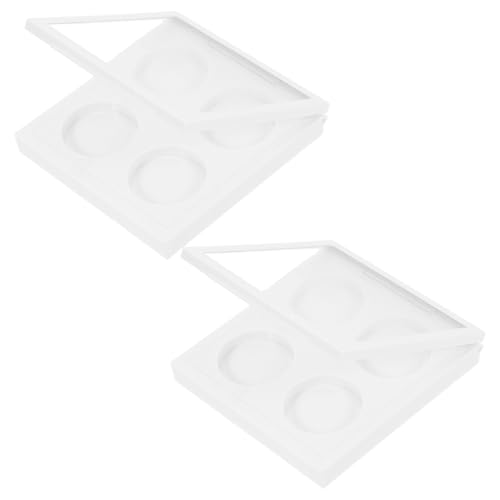 MUCKLILY 2stücke Lidschattenpalette Leeren Fall Für Lidschatten Puder Foundation Kosmetik Organizer Tragbar Weiß Lidschattenbox Lidschatten Subpackaging Container Makeup Zubehör von MUCKLILY