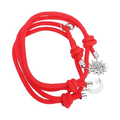 MUCKLILY 2stücke Mond Und Sterne Armband Gewebtes Seil Armband Geburtstagsmond Valentinstag Stern Seil Für Freunde Und Tägliche Trage von MUCKLILY
