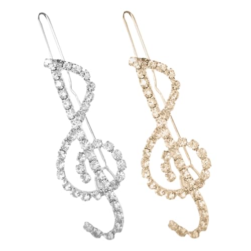 MUCKLILY 2stücke Musiknoten Haarklammern Mit Strass Für Dicken Und Dünnen Haarschnitt Glitzernde Haaraccessoires Party Hochzeitshaarspangen Für Damen von MUCKLILY