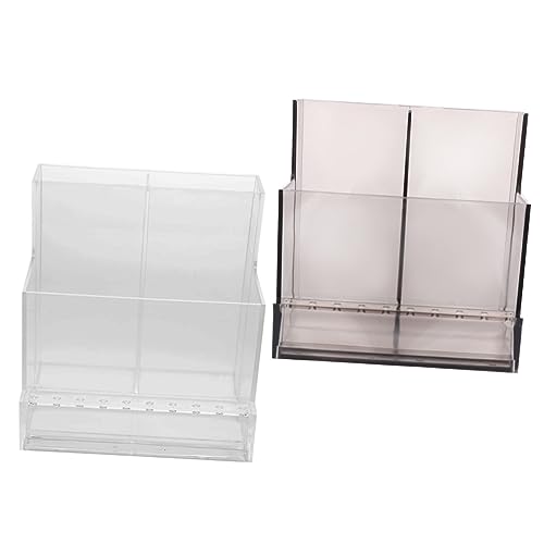 MUCKLILY 2Stücke Nagelbohrer Aufbewahrungsbox mit Fächern Transparenter Organizer für Nagelwerkzeuge und Nagelkunst für Salon und Zuhause Langlebig und Praktisch von MUCKLILY