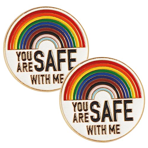 MUCKLILY 2Stücke Regenbogen Emaille Pins Dekorative Brosche mit Pride für Rucksäcke Kleidung Taschen Langlebig Kreativ Gestaltet Sicherer Verschluss von MUCKLILY
