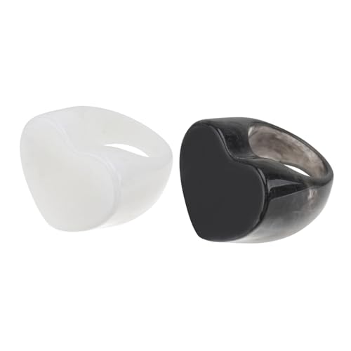 MUCKLILY 2Stücke Retro Finger Ringe Kreative Herz Ringe für Anlässe Wie Weihnachten Partys Geburtstage Ringschmuck für Stilvolle Looks von MUCKLILY