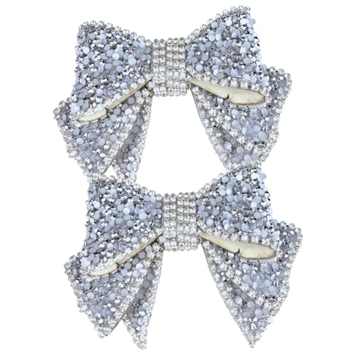 MUCKLILY Schuhanhänger mit Schleife und Strasssteinen 2 Stück Schuhdekoration für Damen Glitzernde Schuhcharms für Hochzeiten und Partys Vielseitiges Schuhzubehör von MUCKLILY