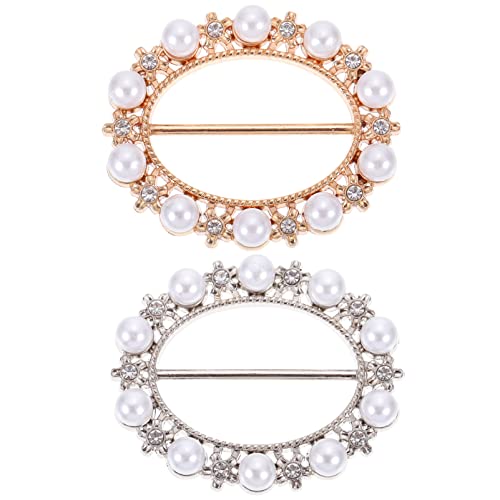 MUCKLILY 2Stücke Shirt Clips mit Strass und Perlen Multifunktionale Schal Clip Ringe Dekoration für Kleidung und Accessoires für Schicke Outfits von MUCKLILY
