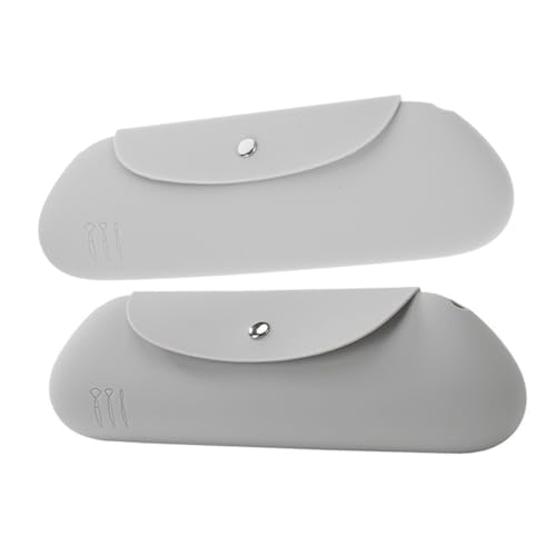 MUCKLILY 2stücke Schminkpinsel Aufbewahrungstasche Aus Silikon Make-up Pinsel Organizer Mit Reißverschluss Tragbar Für Reisen Und Geschäftsreisen Kosmetikpinselhalter Zum Ordnen Kleiner von MUCKLILY